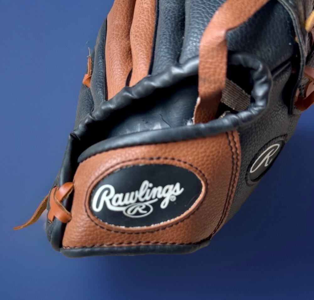 Rawlings Youth Baseball Glove 9” Black Brown Basket Web Mitt